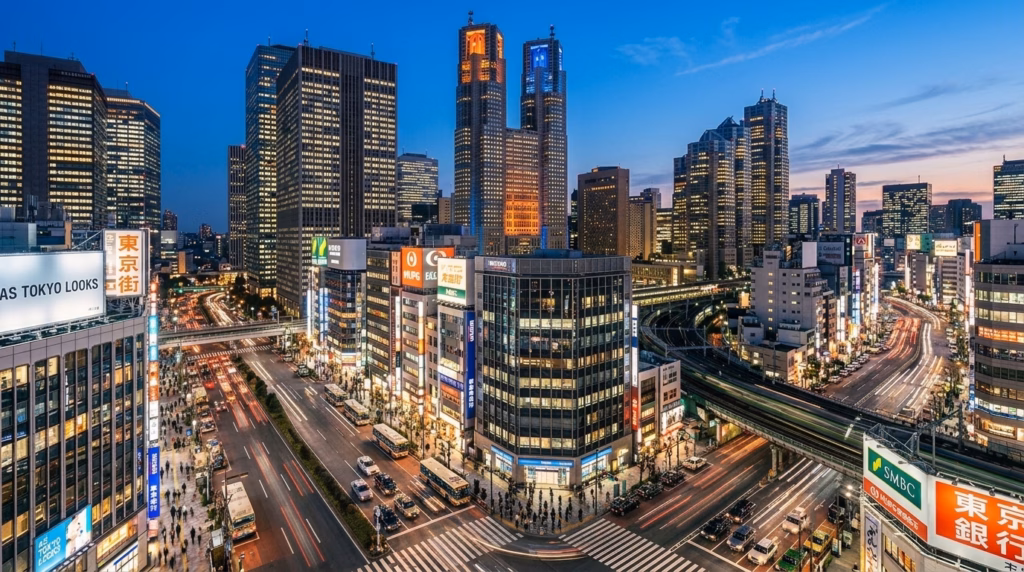 לתמונה הנוכחית חסר טקסט אלטרנטיבי. שם קובץ: Skyscrapers_in_Tokyo_district_202609011100-1.avif